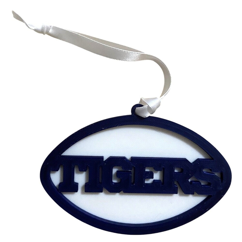 3D Printed 4" Ornament - Tigers - Navy over White - O002-6601